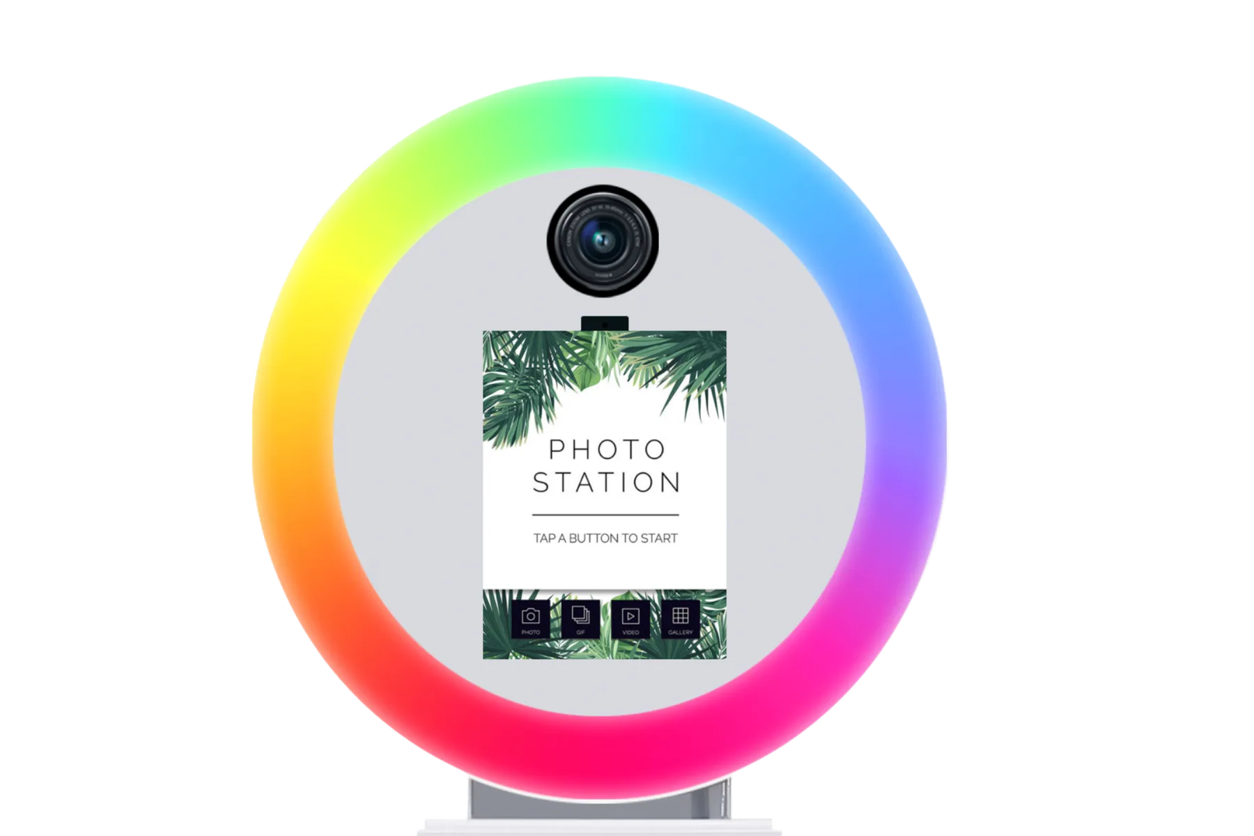 Ring Light Photo Booth with rainbow LED ring